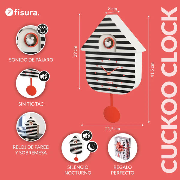 RELOJ CUCU DE PARED FRANJAS