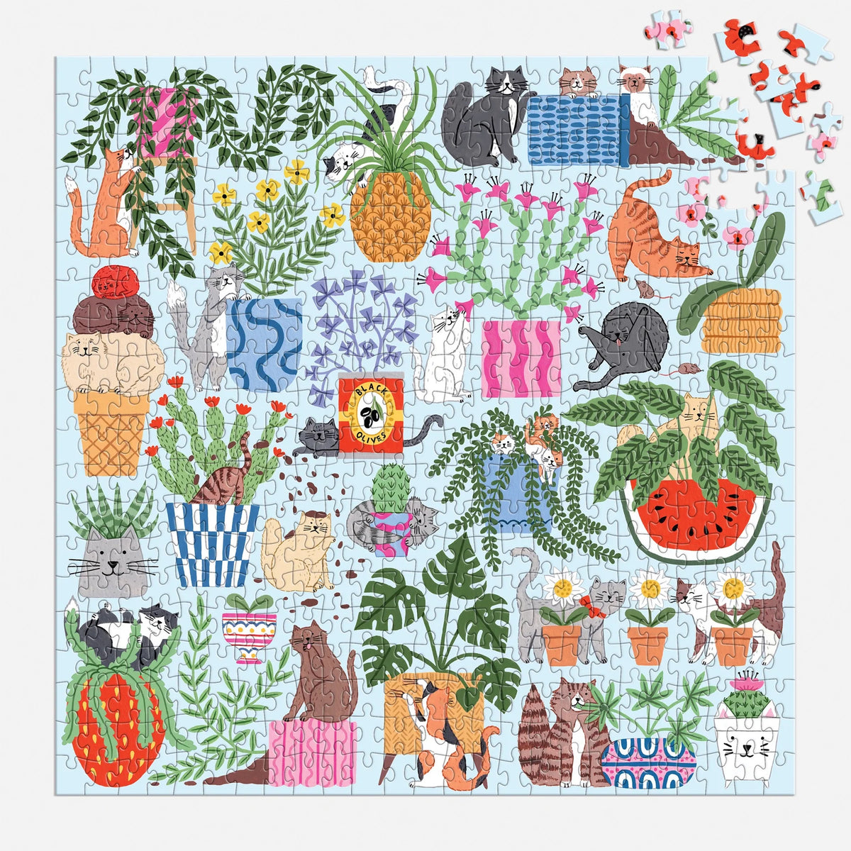 PUZZLE 500PCS CATS IN THE HOUSEPLANTS