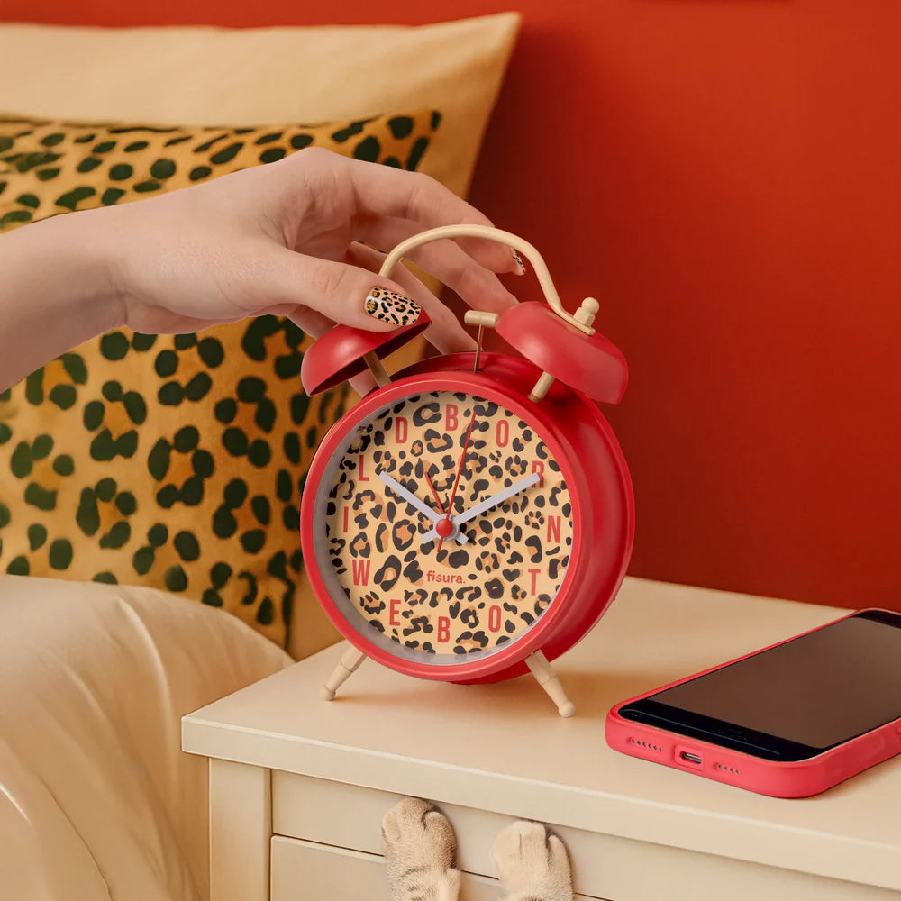 RELOJ DESPERTADOR RETRO LEOPARDO