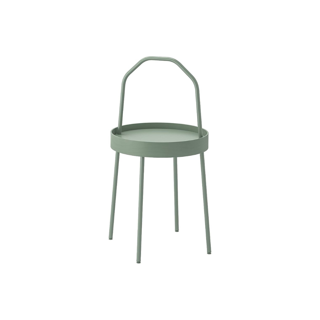 MESA REDONDA CON SOPORTE VERDE