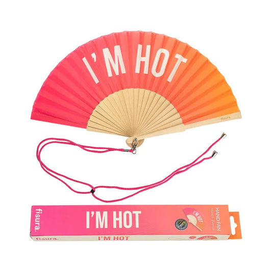 ABANICO MEDIANO I´M HOT DEGRADADO NARANJA