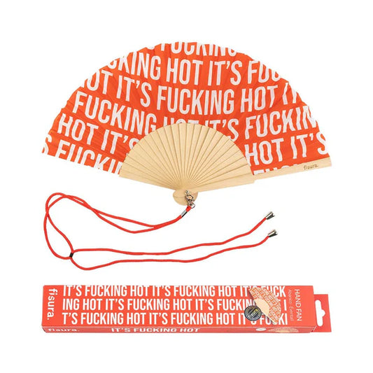 ABANICO MEDIANO IT´S FUCKING HOT PATRÓN ROJO