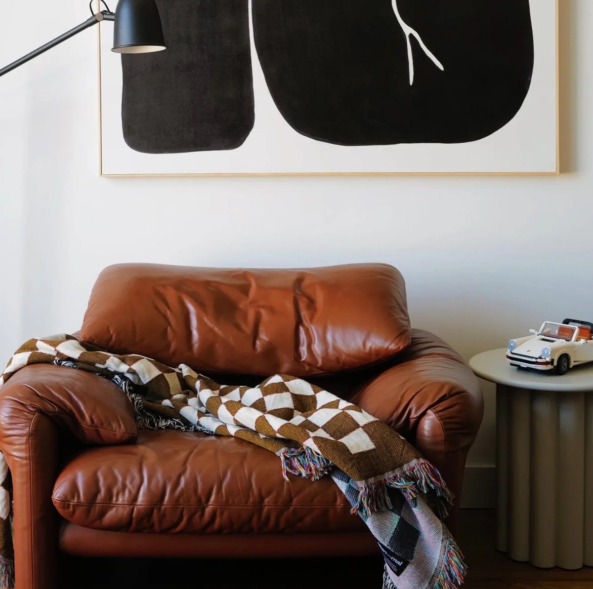 BLANKET BIEN MAL - CUADROS MARRON