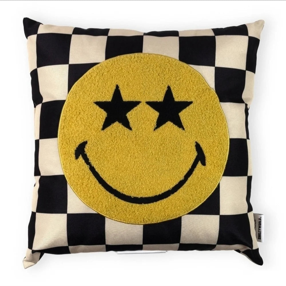 COJÍN SMILEY CUADROS