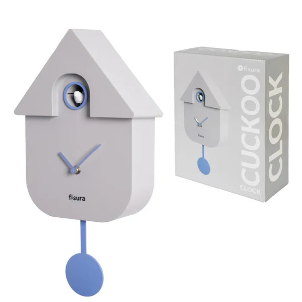RELOJ CUCKOO DE PARED GRIS Y AZUL