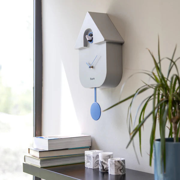 RELOJ CUCKOO DE PARED GRIS Y AZUL