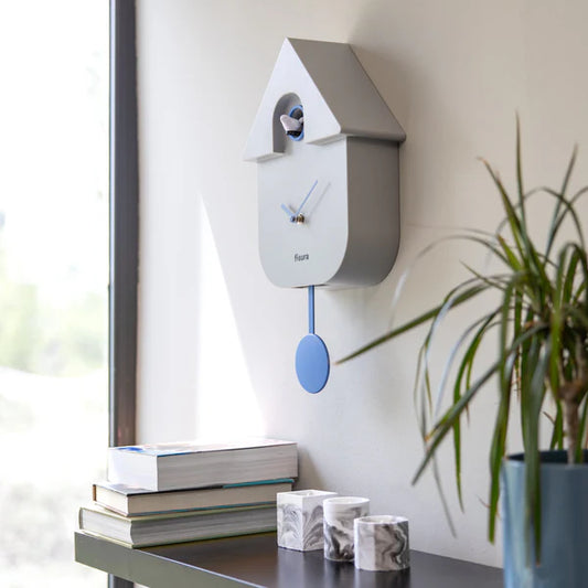 RELOJ CUCKOO DE PARED GRIS Y AZUL