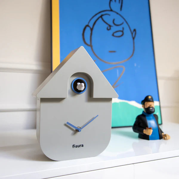 RELOJ CUCKOO DE PARED GRIS Y AZUL