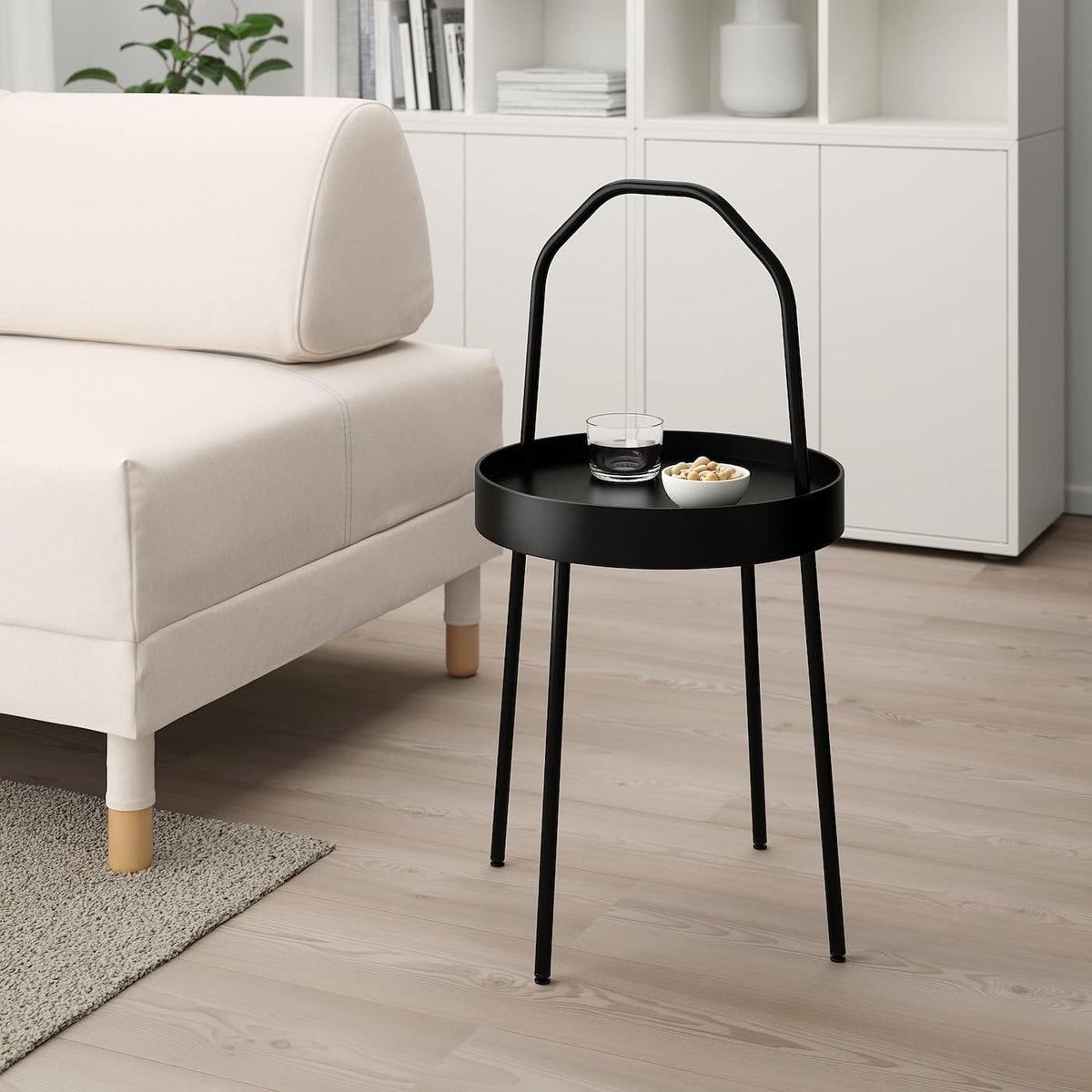 MESA REDONDA CON SOPORTE NEGRO