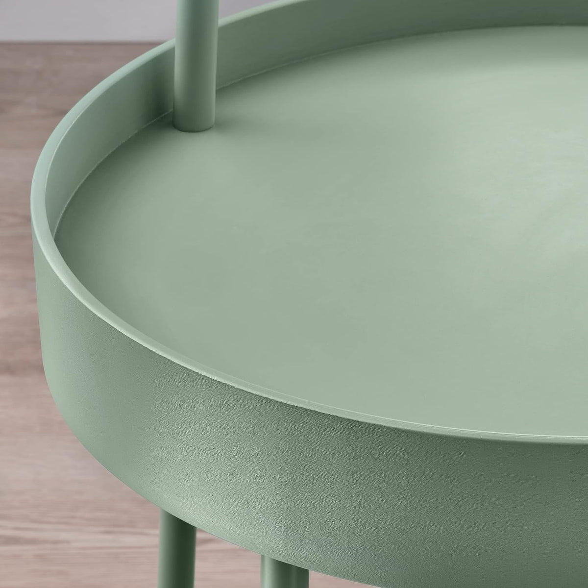 MESA REDONDA CON SOPORTE VERDE
