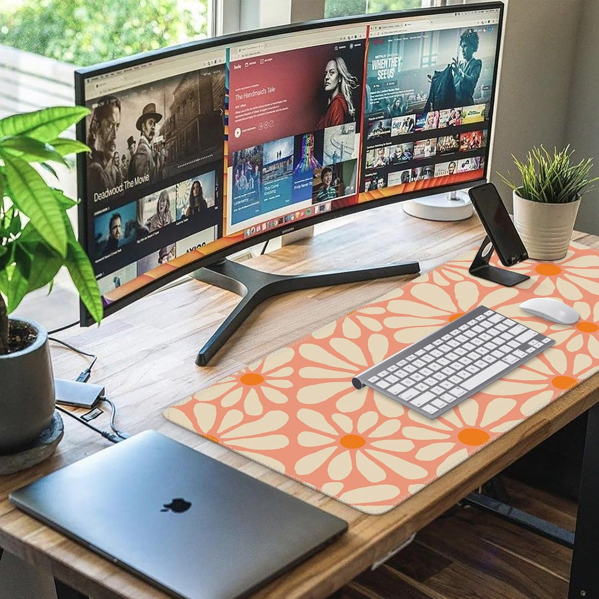 MOUSEPAD XXL FLOR ROSADA