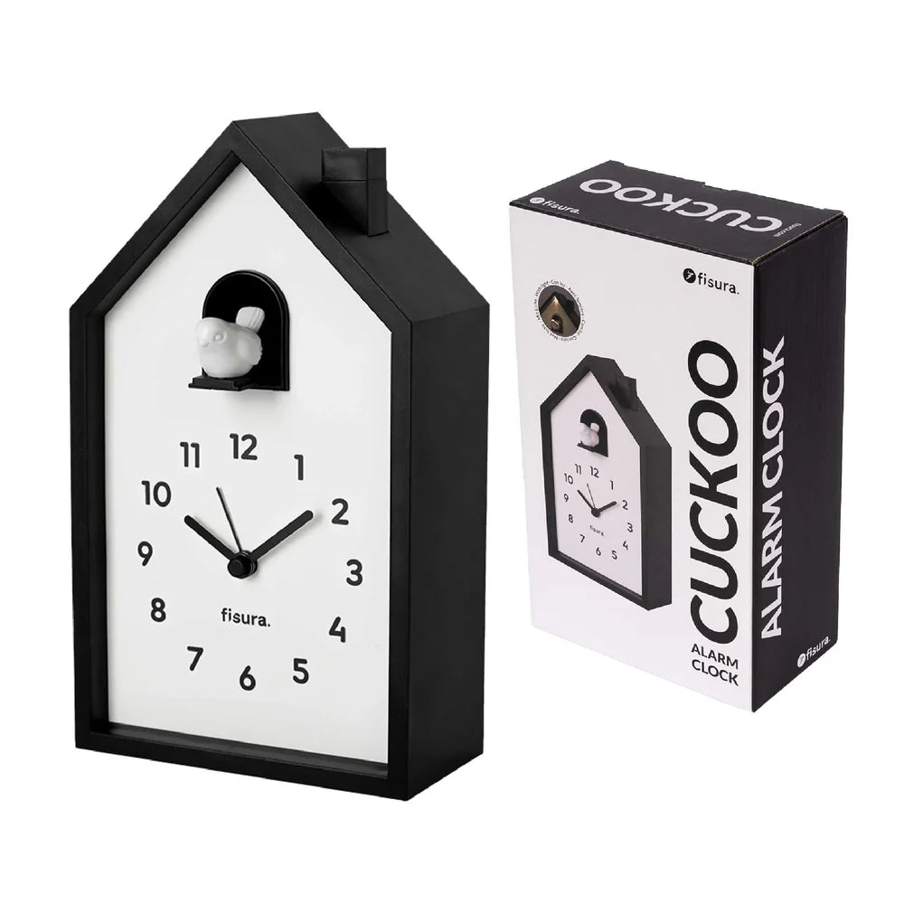 RELOJ DESPERTADOR MEDIANO BLANCO Y NEGRO