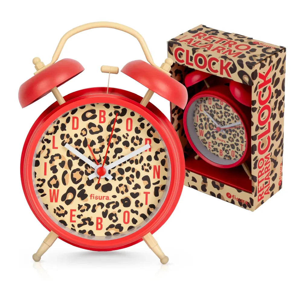 RELOJ DESPERTADOR RETRO LEOPARDO