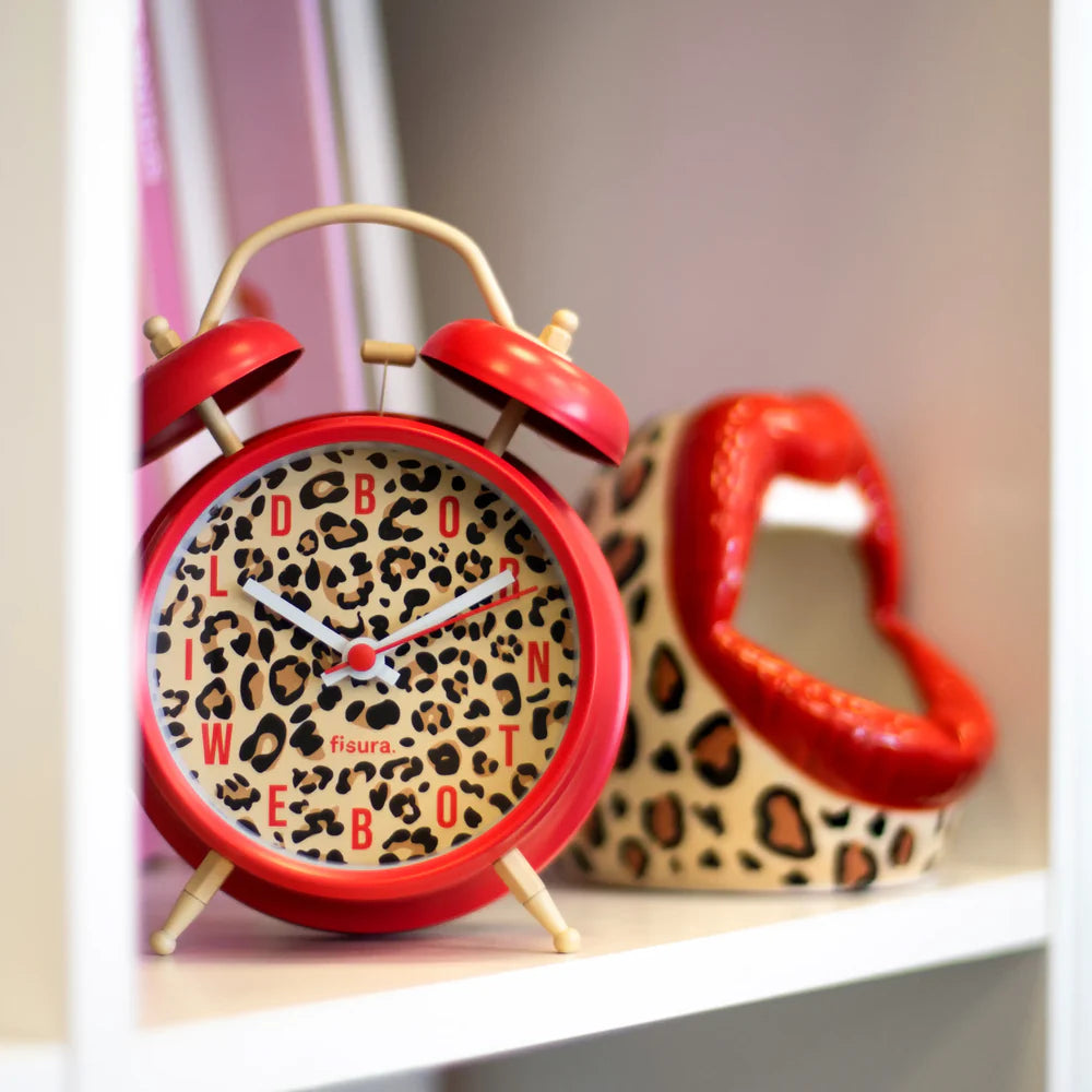 RELOJ DESPERTADOR RETRO LEOPARDO
